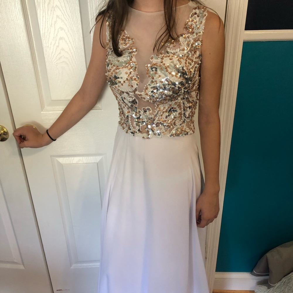 No brand white prom dress